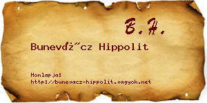 Bunevácz Hippolit névjegykártya